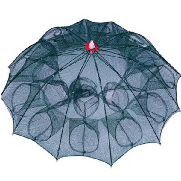 Filet de pêche portable avec 24 ouvertures Piège à poissons pliable Maille résistante Légère et compacte Construction pour une pêche facile Utilisation facile en eau douce et salée 1
