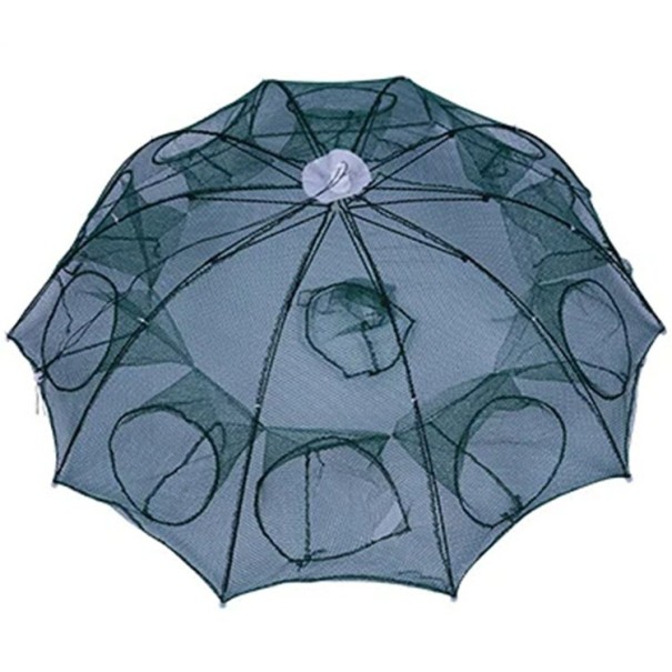Filet de pêche portable avec dix ouvertures Piège à poissons pliable Maille durable Léger et compact Conception pour une pêche facile Utilisation facile en eau douce et salée 1