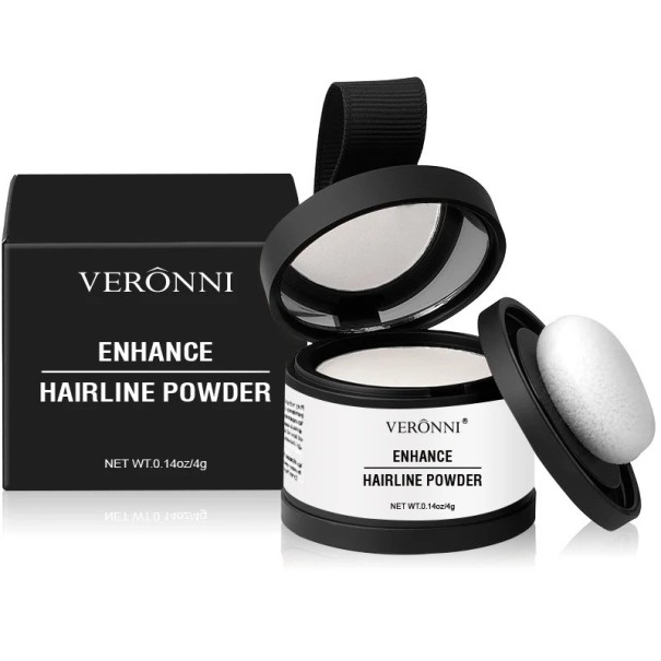 Filling Powder for Hairline 4g Correction of Receding Hair and Thinning Hair Instant Effect Natural Look Easy Application Hair Thickener White