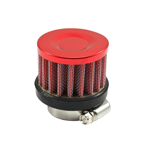Filtre à air universel R-EP 25 mm pour moto Admission d'air froid Filtre en aluminium avec tissu 60 mm x 50 mm rouge