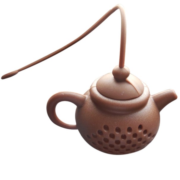 Filtre à thé en silicone pour théière marron