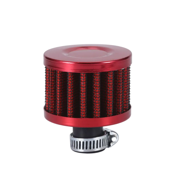 Filtro de aire universal R-EP 12 mm Filtro de aluminio para la entrada de aire frío Motocicleta Altura 60 mm Ancho 50 mm rojo