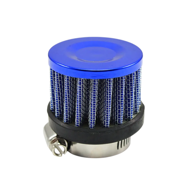 Filtro de aire universal R-EP 25 mm para motocicleta Entrada de aire frío Filtro de aluminio con tela 60 mm x 50 mm azul