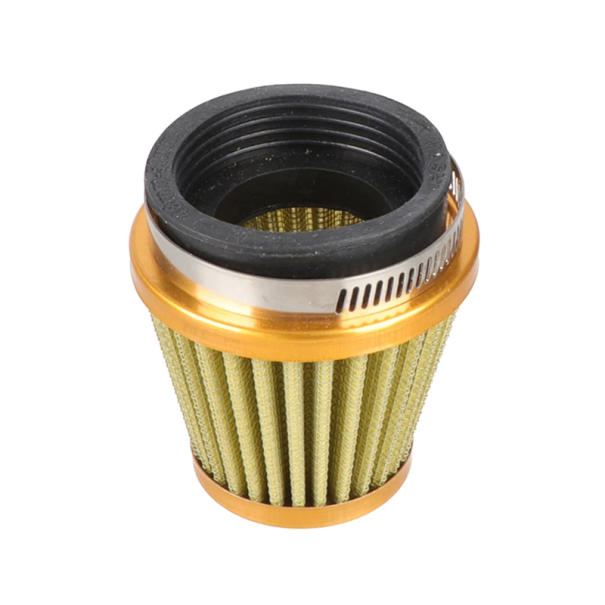 Filtro de ar para motocicleta 50 mm altura 8 cm Filtro desportivo universal para tubo de admissão Peças de moto para tuning e manutenção do motor amarelo