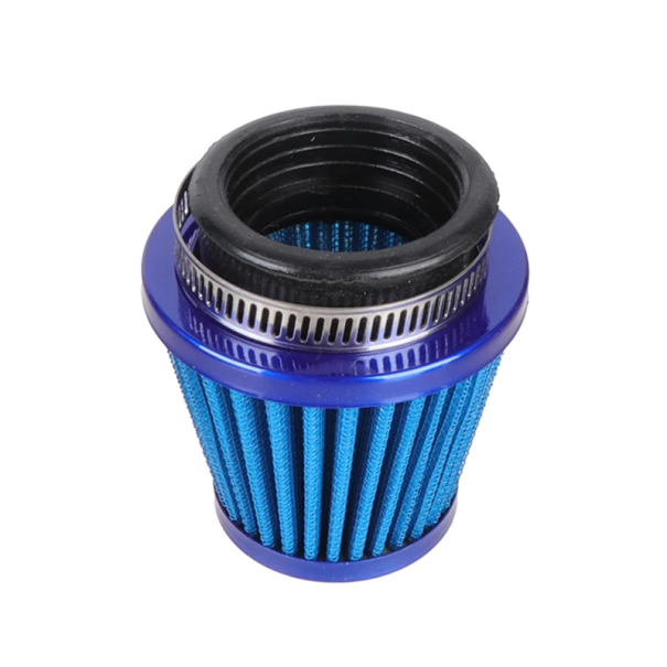 Filtro de ar para motociclos com tubo de 45 mm Altura 8 cm Filtro desportivo universal para admissão de motor Scooter ATV Quad Peça azul