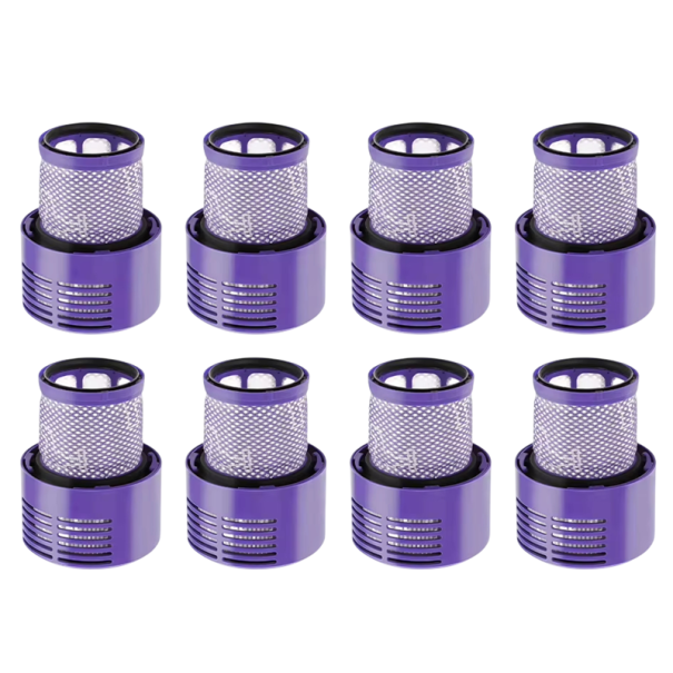 Filtros HEPA potentes 8 pcs Dyson V10 SV12 Filtro de repuesto lavable Accesorios Resistencia hasta 105 ℃ Larga vida útil 1
