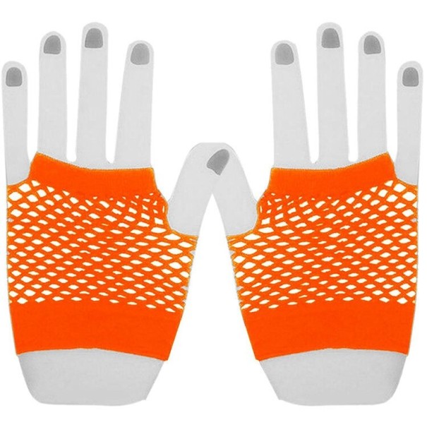 Fingerlösa handskar i mesh för kvinnor orange