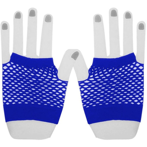Fingerlose Damen-Mesh-Handschuhe blau