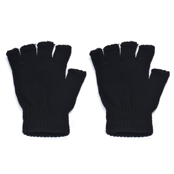 Fingerlose Herrenhandschuhe schwarz 1