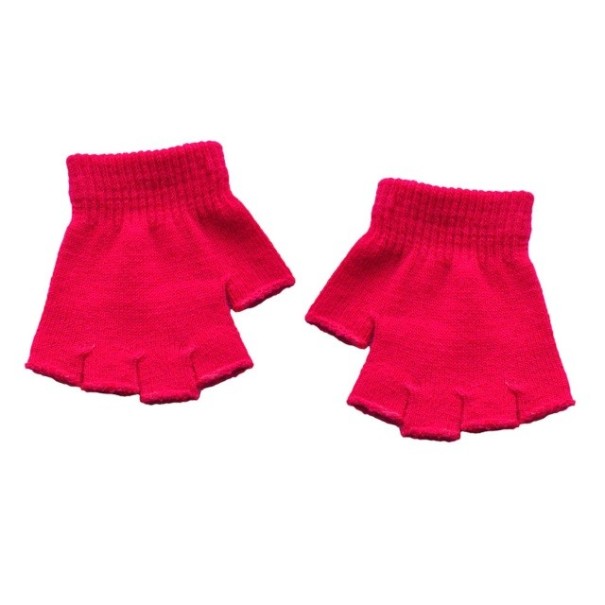 Fingerlose Kinderhandschuhe J2873 dunkelrosa