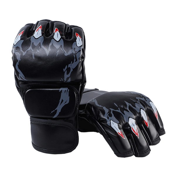 Fingerlose MMA-Handschuhe mit Krallen, Boxsack-Handschuhe, geeignet für Männer und Frauen, 24 x 13 x 5 cm schwarz