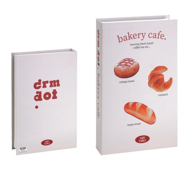 Finta libro scatola decorativa Bakery Cafe Libro di stoccaggio apribile Nascondiglio segreto per biblioteca Decorazione stilosa 1