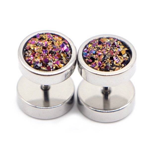 Finti plug con cristalli argento 2