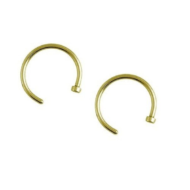 Finto piercing per il naso 10 mm 2 pz oro