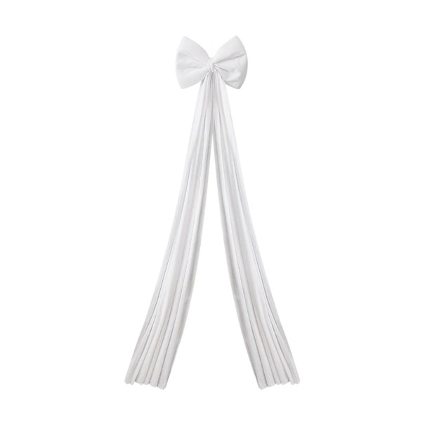 Fiocco di Natale decorativo grande 200 x 40 cm Fiocco decorativo per porte e facciate Accessorio natalizio festivo per decorazioni invernali di interni ed esterni bianco