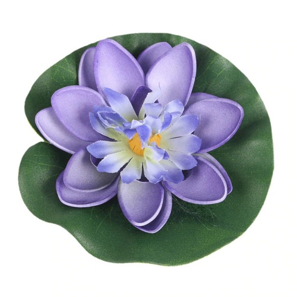 Fiore artificiale di ninfea 5 pz viola