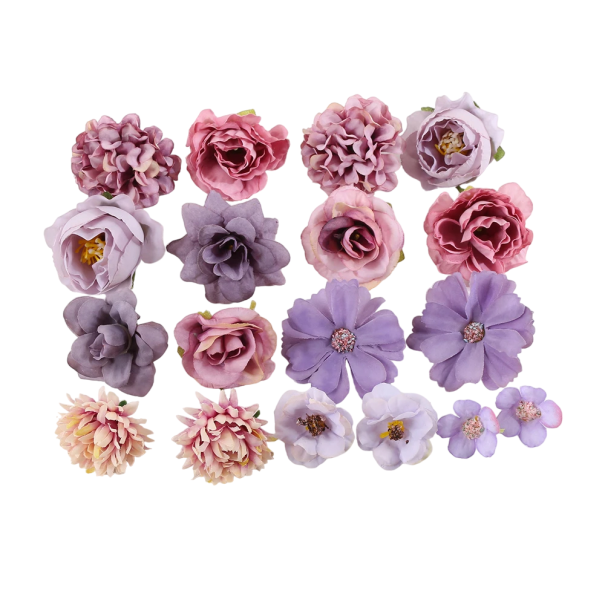 Fiori artificiali per decorazione 20 pz Set di fiori artificiali Fiori decorativi viola