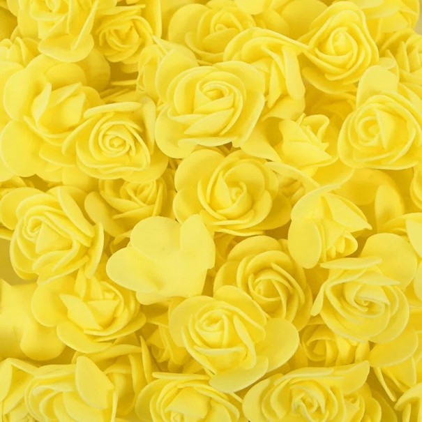 Fiori artificiali per decorazione 50 pz Set di rose artificiali Fiori decorativi giallo