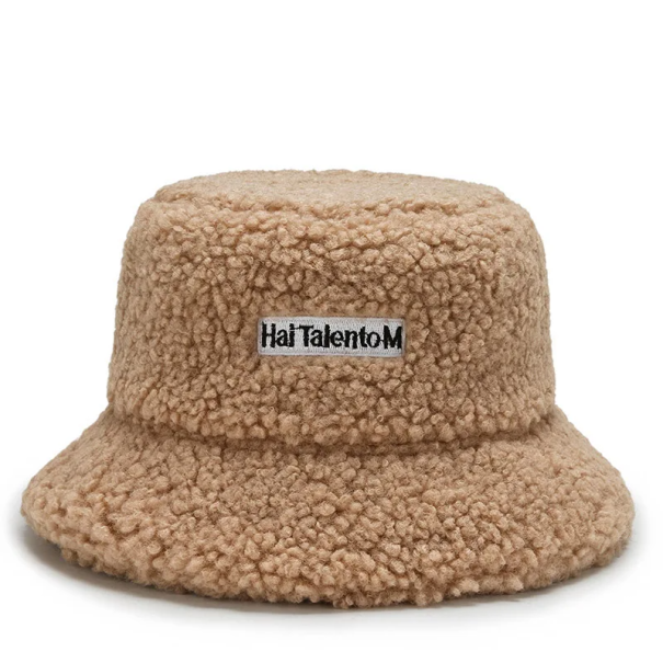 Fischerhut aus Lammwolle Unisex stylische Wintermütze Kopfumfang 56-58 cm Weiches warmes Material Modeaccessoire für Herbst und Winter khaki