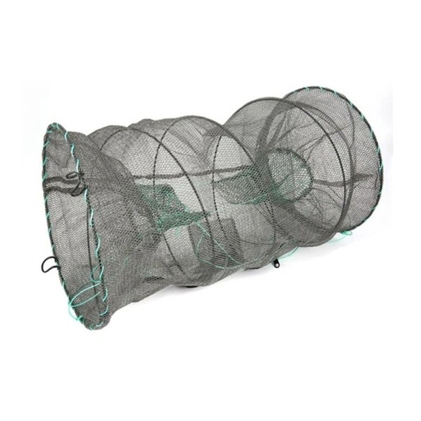 Fiskefälla för levande bete 25 × 47 cm Räk-, ål- och krabbafångare Fällbar fälla för små fiskar Slitstarkt nät Robust konstruktion Lätt att använda 1