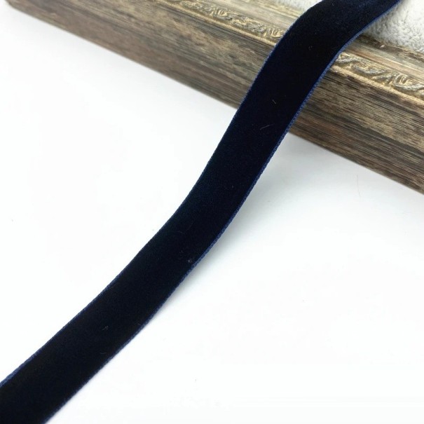Fita 10 mm 4,6 m de veludo Fita decorativa de luxo Fita de veludo suave para embrulho de presentes Decoração de casamento Criação criativa Fita decorativa azul escuro