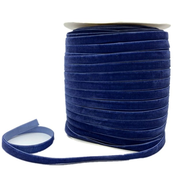 Fita 38 mm 2,7 m de veludo Fita decorativa de luxo Fita de veludo suave para embrulho de presentes Decoração de casamento Trabalhos manuais Criação criativa azul escuro