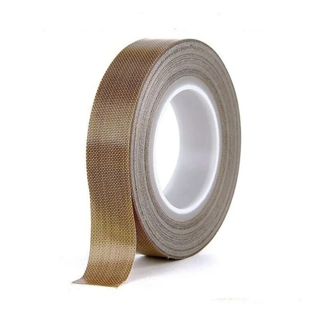 Fita de vidro PTFE 10 m x 19 mm Fita de Teflon autoadesiva resistente ao calor Proteção de superfícies Máquinas de embalagem Uso industrial Fita 1