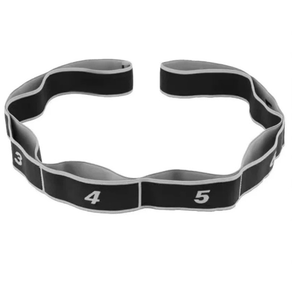 Fita elástica colorida para yoga com argolas para fortalecimento e alongamento de todo o corpo cinzento