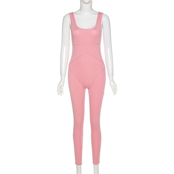 Fitness jumpsuit för kvinnor A2056 rosa XS