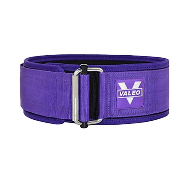 Fitness súlyemelő öv S méret 70 cm derék 55–70 cm, poliészter erősítő öv acélcsattal erőnléti edzéshez lila