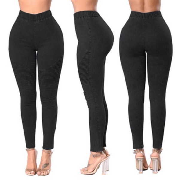 Fitnessjeans för kvinnor svart S