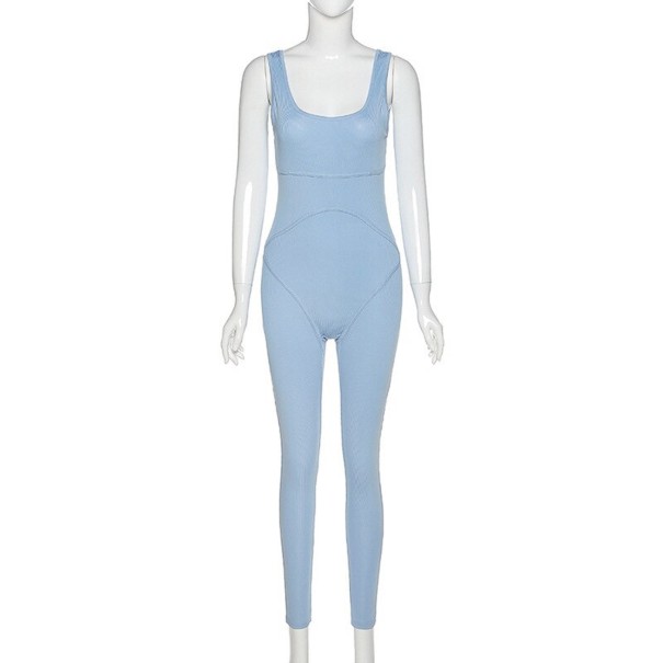 Fitnessjumpsuit voor dames A2056 lichtblauw S