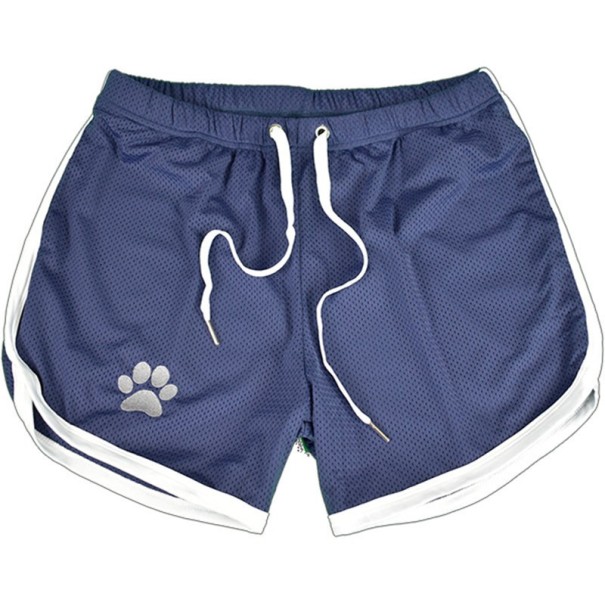 Fitnessshorts voor heren met pootafdruk donkerblauw S