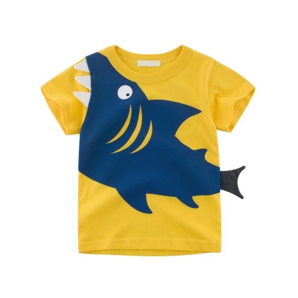 Fiú póló cápával sárga 5