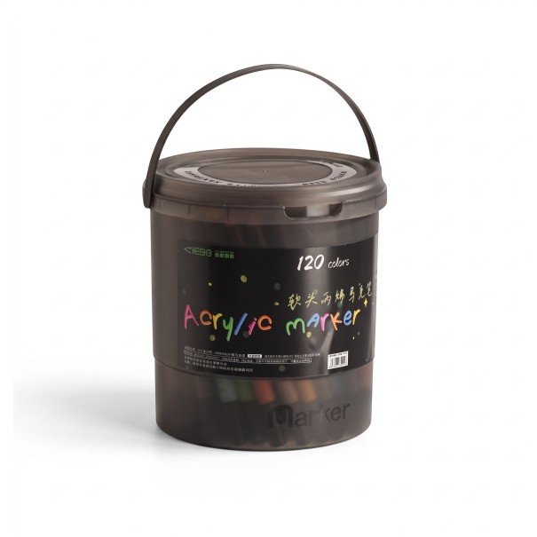Fixy met zachte punt set van 120 stuks Acrylstiften met sterke dekking Plastic doos en handvat Voor kunsteducatie en creatief werk thuis 1