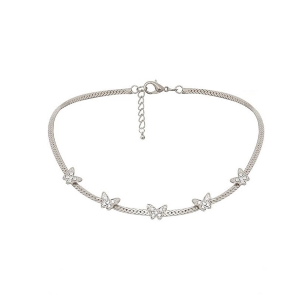 Fjärilshalsband för kvinnor A1916 silver