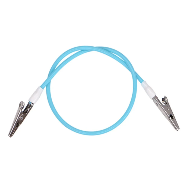 Fjedersnor 40 cm med metalclips til fastgørelse af tandlægeforklæder Holdbare elastiske holdere til tandlægeklinikker blå