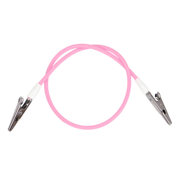 Fjedersnor 40 cm med metalclips til fastgørelse af tandlægeforklæder Holdbare elastiske holdere til tandlægeklinikker rosa