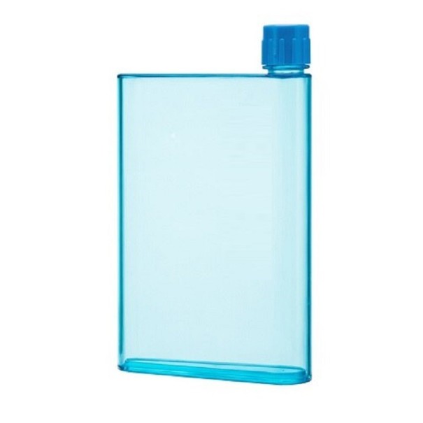 Flache Reiseflasche blau L