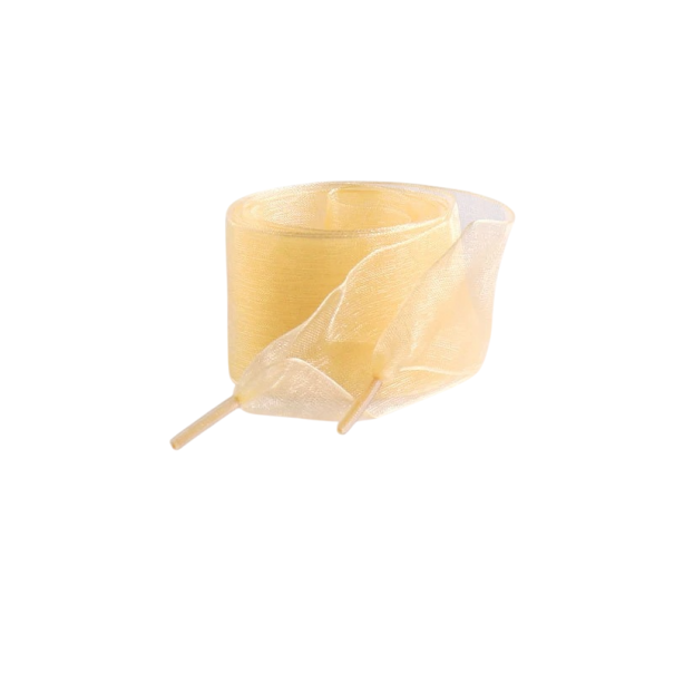 Flache Seidenschnürsenkel 140x4 cm Chiffongarn Elegante breite Schnürsenkel Modeaccessoire Dekoration Sneakers Styling DIY Projekte gelb