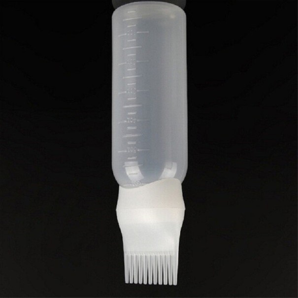 Flacon avec peigne pour teindre les cheveux blanc