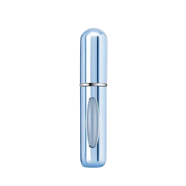 Flacon de parfum rechargeable pour femmes 5 ml 8x1,6 cm Vaporisateur de voyage avec doseur Contenant mini portable pour parfums Flacon compact bleu