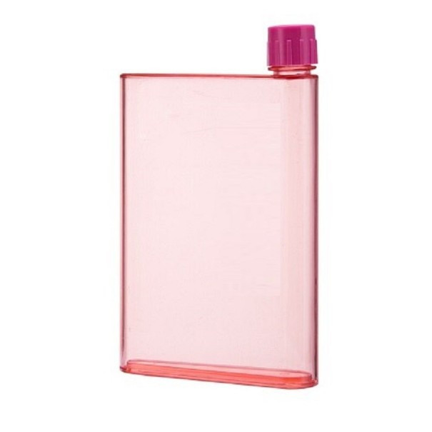 Flad rejseflaske rosa S