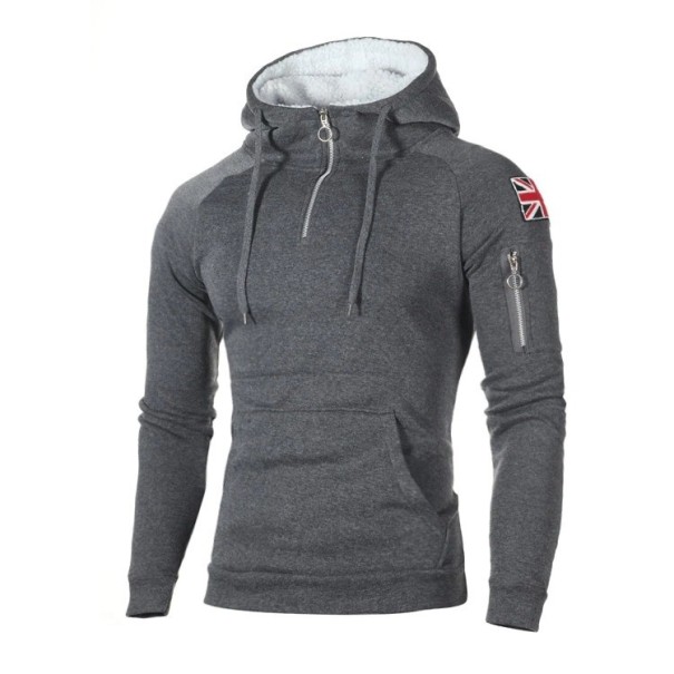 Flaggenpullover für Herren dunkelgrau S