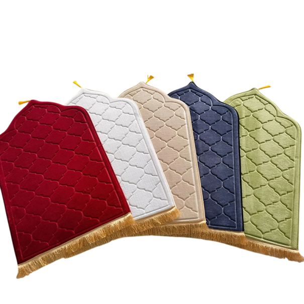Flanell bönematta 65 x 110 cm Mjuk halkfri bönematta Elegant islamisk design Komfort hemma och i moskén