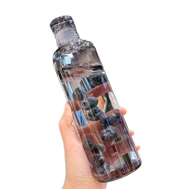 Fľaša na vodu 500 ml P3663 tmavo sivá