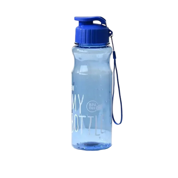 Fľaša na vodu 650 ml Ľahká a odolná športová fľaša s nepriepustným viečkom Hydratačná fľaša na pitie Ergonomický dizajn Široké hrdlo modrá