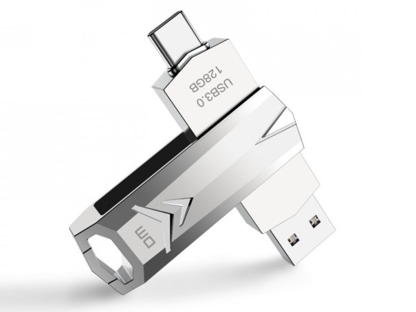 Flash drive dubbel zilver 128GB