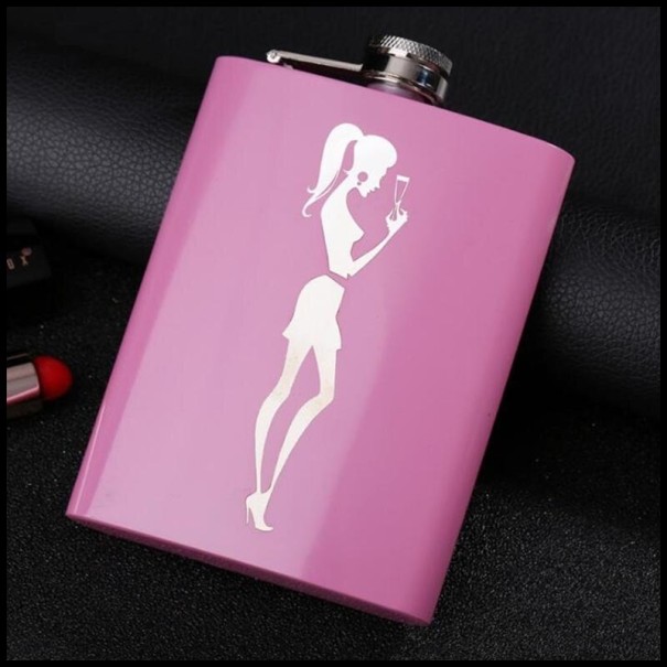Flask in acciaio inossidabile rosa con stampa 1