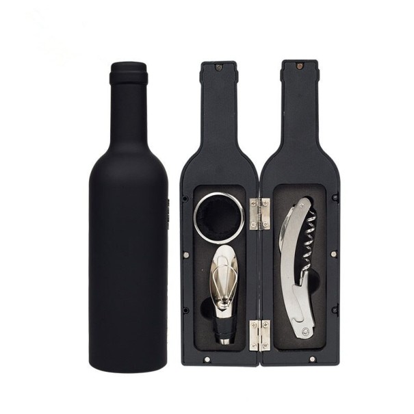 Flaskeformet vinsæt 5 dele sort